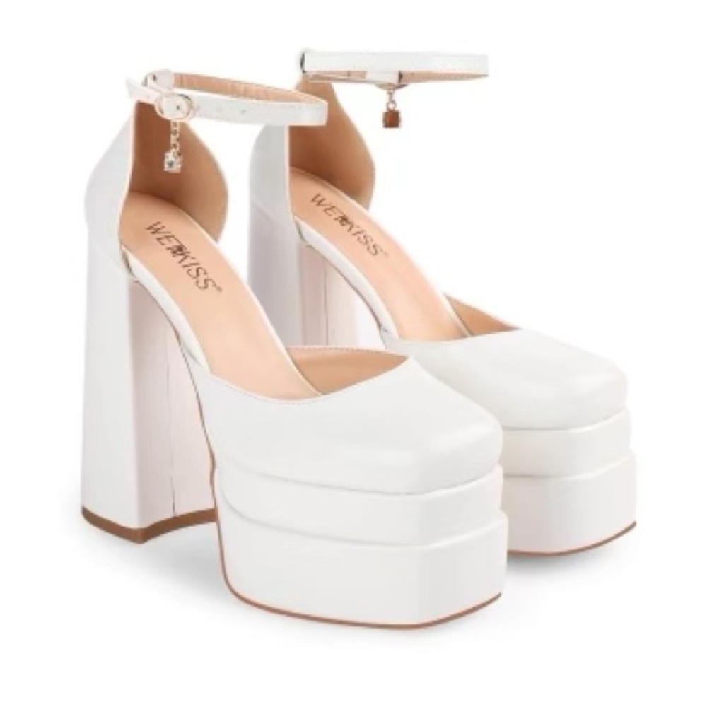 WETKISS Chunky Platform Heels For Women With Ankle Strap And Block Heel Design